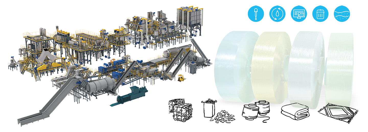 Micro Denier Filament Grade PET Bottle Recycling Process